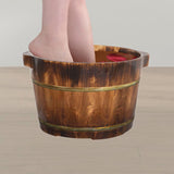 Maxbell Wood Foot Bath Tub Deep Foot Washing Bucket for Bathroom Household Women Men Color B 26cm