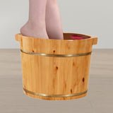 Maxbell Wood Foot Bath Tub Deep Foot Washing Bucket for Bathroom Household Women Men Color A 30cm