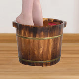 Maxbell Wood Foot Bath Tub Deep Foot Washing Bucket for Bathroom Household Women Men Color B 30cm