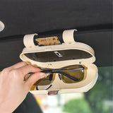 Maxbell Car Sun Visor Sunglasses Holder Storage Pouch Ticket Card Clip Auto Interior white