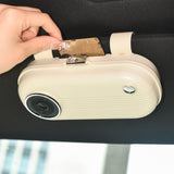 Maxbell Car Sun Visor Sunglasses Holder Storage Pouch Ticket Card Clip Auto Interior white