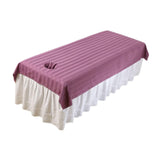 Maxbell Salon Couch Sheet Washable Breathable Beauty Bed Cover for Indoor Hotel Home Purple