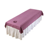 Maxbell Salon Couch Sheet Washable Breathable Beauty Bed Cover for Indoor Hotel Home Purple