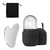 Maxbell Ice Face Roller and Gua Sha Set Face Body Back Multifunctional Massage Board black