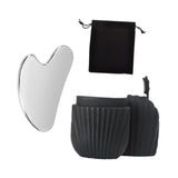 Maxbell Ice Face Roller and Gua Sha Set Face Body Back Multifunctional Massage Board black
