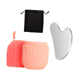 Maxbell Ice Face Roller and Gua Sha Set Face Body Back Multifunctional Massage Board Pink