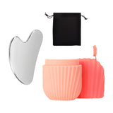 Maxbell Ice Face Roller and Gua Sha Set Face Body Back Multifunctional Massage Board Pink