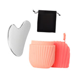 Maxbell Ice Face Roller and Gua Sha Set Face Body Back Multifunctional Massage Board Pink