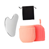 Maxbell Ice Face Roller and Gua Sha Set Face Body Back Multifunctional Massage Board Pink