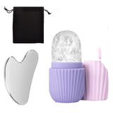 Maxbell Ice Face Roller and Gua Sha Set Face Body Back Multifunctional Massage Board Violet