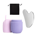 Maxbell Ice Face Roller and Gua Sha Set Face Body Back Multifunctional Massage Board Violet