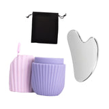 Maxbell Ice Face Roller and Gua Sha Set Face Body Back Multifunctional Massage Board Violet