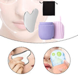 Maxbell Ice Face Roller and Gua Sha Set Face Body Back Multifunctional Massage Board Violet