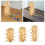 Maxbell Wood Glass Display Holder Stable Eyewear Holder for Countertop Dresser Malls 3 Tier