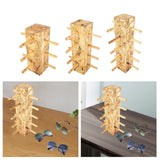 Maxbell Wood Glass Display Holder Stable Eyewear Holder for Countertop Dresser Malls 3 Tier