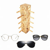 Maxbell Wood Glass Display Holder Stable Eyewear Holder for Countertop Dresser Malls 5 Tier