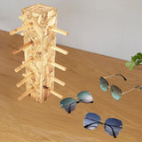 Maxbell Wood Glass Display Holder Stable Eyewear Holder for Countertop Dresser Malls 5 Tier