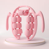 Maxbell Massage Roller Press Points for Bodybuilding Equipment Indoor Sports Fitness 14 wheels pink