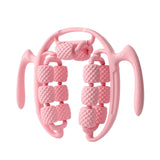Maxbell Massage Roller Press Points for Bodybuilding Equipment Indoor Sports Fitness 14 wheels pink