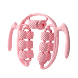 Maxbell Massage Roller Press Points for Bodybuilding Equipment Indoor Sports Fitness 14 wheels pink