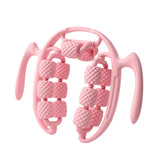 Maxbell Massage Roller Press Points for Bodybuilding Equipment Indoor Sports Fitness 14 wheels pink