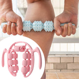 Maxbell Massage Roller Press Points for Bodybuilding Equipment Indoor Sports Fitness 14 wheels pink