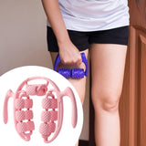 Maxbell Massage Roller Press Points for Bodybuilding Equipment Indoor Sports Fitness 14 wheels pink