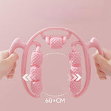 Maxbell Massage Roller Press Points for Bodybuilding Equipment Indoor Sports Fitness 14 wheels pink