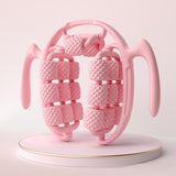 Maxbell Massage Roller Press Points for Bodybuilding Equipment Indoor Sports Fitness 20 wheels pink