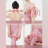 Maxbell Massage Roller Press Points for Bodybuilding Equipment Indoor Sports Fitness 20 wheels pink