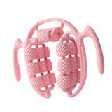 Maxbell Massage Roller Press Points for Bodybuilding Equipment Indoor Sports Fitness 20 wheels pink