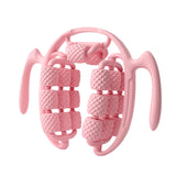 Maxbell Massage Roller Press Points for Bodybuilding Equipment Indoor Sports Fitness 20 wheels pink