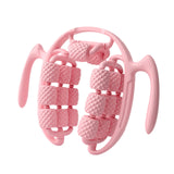 Maxbell Massage Roller Press Points for Bodybuilding Equipment Indoor Sports Fitness 20 wheels pink