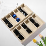 Maxbell Sunglasses Organizer 6 Grids Eyeglasses Display Container for Eyeglass Shops Beige