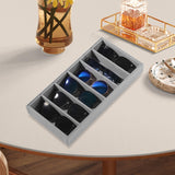 Maxbell Sunglasses Organizer 6 Grids Eyeglasses Display Container for Eyeglass Shops Gray