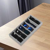 Maxbell Sunglasses Organizer 6 Grids Eyeglasses Display Container for Eyeglass Shops Gray
