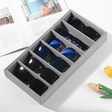 Maxbell Sunglasses Organizer 6 Grids Eyeglasses Display Container for Eyeglass Shops Gray