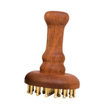 Maxbell Wooden Massage Comb Family Deep Tissue Gift Brass Tooth for Face Thighs Butt