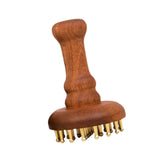 Maxbell Wooden Massage Comb Family Deep Tissue Gift Brass Tooth for Face Thighs Butt