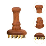 Maxbell Wooden Massage Comb Family Deep Tissue Gift Brass Tooth for Face Thighs Butt