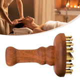 Maxbell Wooden Massage Comb Family Deep Tissue Gift Brass Tooth for Face Thighs Butt