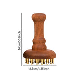 Maxbell Wooden Massage Comb Family Deep Tissue Gift Brass Tooth for Face Thighs Butt