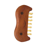 Maxbell Wooden Massage Comb Family Deep Tissue Gift Brass Tooth for Face Thighs Butt