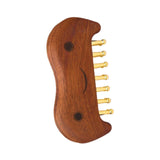 Maxbell Wooden Massage Comb Family Deep Tissue Gift Brass Tooth for Face Thighs Butt
