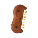 Maxbell Wooden Massage Comb Family Deep Tissue Gift Brass Tooth for Face Thighs Butt
