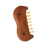 Maxbell Wooden Massage Comb Family Deep Tissue Gift Brass Tooth for Face Thighs Butt