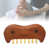 Maxbell Wooden Massage Comb Family Deep Tissue Gift Brass Tooth for Face Thighs Butt