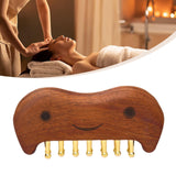 Maxbell Wooden Massage Comb Family Deep Tissue Gift Brass Tooth for Face Thighs Butt