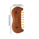 Maxbell Wooden Massage Comb Family Deep Tissue Gift Brass Tooth for Face Thighs Butt