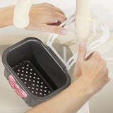 Maxbell Sink Strainer Basket Hanging Basket Kitchen Drain Shelf for Kitchen Bathroom Gray